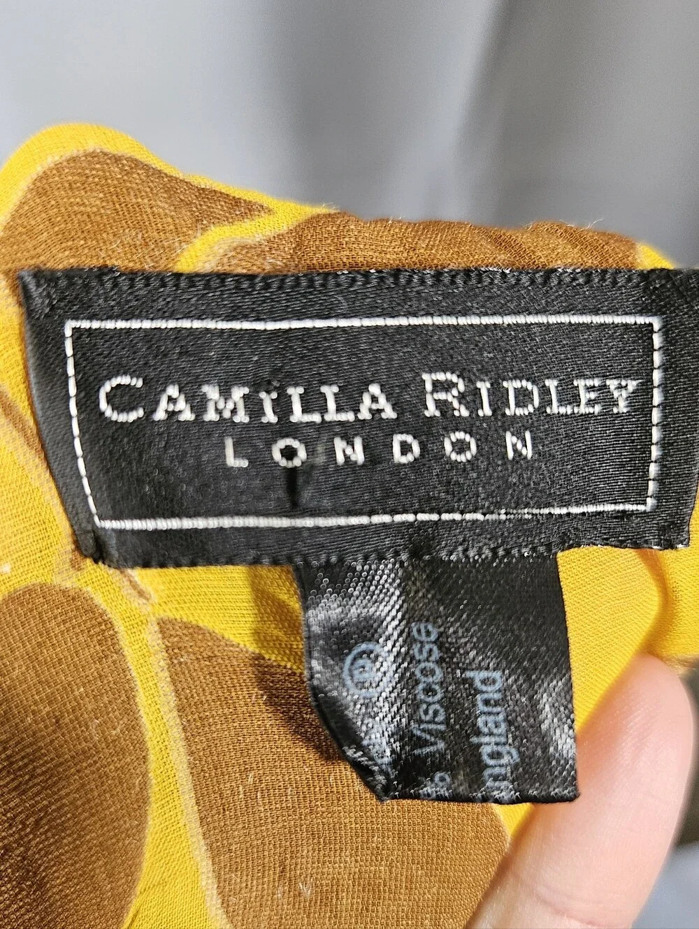 CAMILLA RIDLEY London Velvet Whymsygoth Fairy Marigold Silk/Viscose Long Scarf